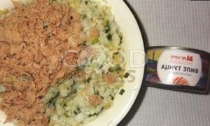 Блинчики из цельнозерновой муки с рисом и тунцом под сырным соусом рецепт шаг 16