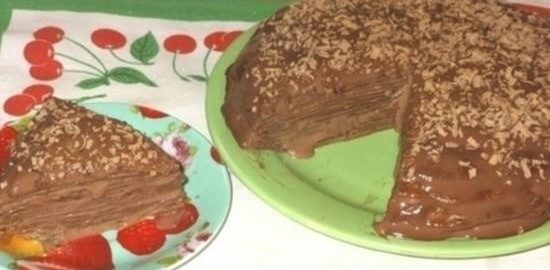Блинный торт «Шоколадное удовольствие» кулинарный рецепт