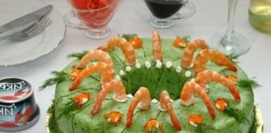 Блинный торт-суши с красной икрой кулинарный рецепт