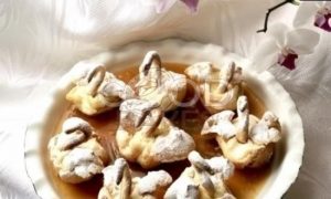 Десерт «Лебединое озеро» с творожно-сливочным кремом рецепт шаг 32