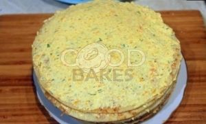 Закусочный торт с крабово-креветочным муссом под икорной шапкой рецепт шаг 5