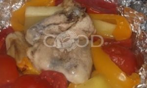 Куриные крылья, запеченные в овощах рецепт шаг 5
