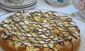 Штрейзельный пирог с персиками кулинарный рецепт
