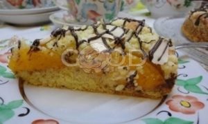 Штрейзельный пирог с персиками рецепт шаг 8