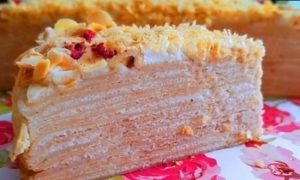 Блинный торт с кремом «Пломбир» кулинарный рецепт