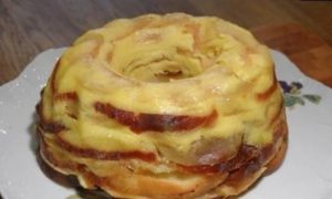 Яблочный тимбаль со сливочным кремом кулинарный рецепт