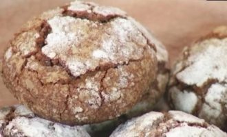 Шоколадное печенье с мраморной корочкой кулинарный рецепт
