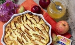 Творожная запеканка с яблоками кулинарный рецепт