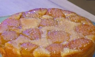 Карамельный пирог с консервированными персиками кулинарный рецепт