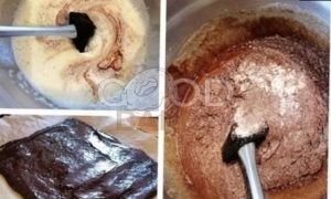 Шоколадно-ванильные пирожные с арахисом рецепт шаг 3