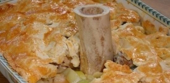 Слоеный пирог с курицей и цесаркой кулинарный рецепт