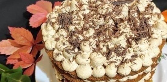 Тыквенный торт с орехом макадамия и кофейным кремом кулинарный рецепт