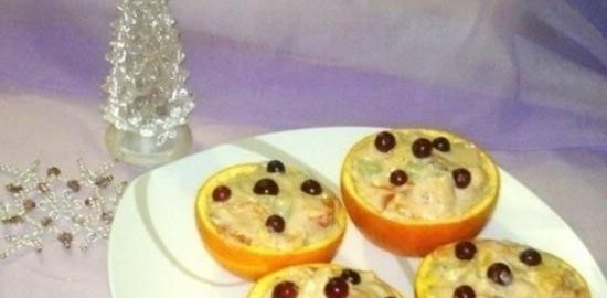 Фруктовый салат в апельсиновых «корзинках» кулинарный рецепт